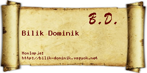 Bilik Dominik névjegykártya